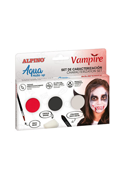 Alpıno Aqua Make-up Sada - Upírský styl, 3 barvy + štětec na make-up a houbička
