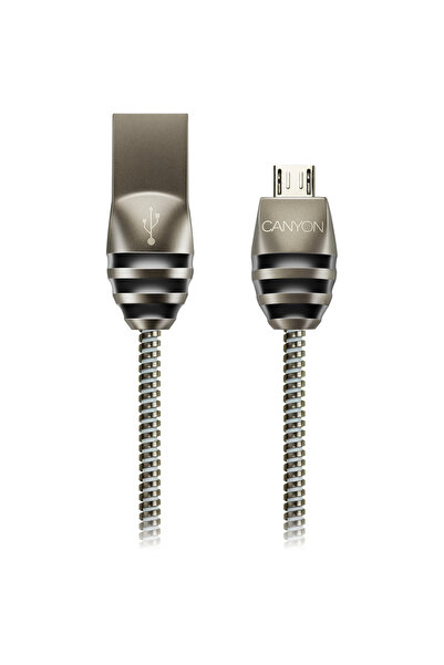 CANYON Cablu UM-5 MicroUSB 10W 1m metalic gri