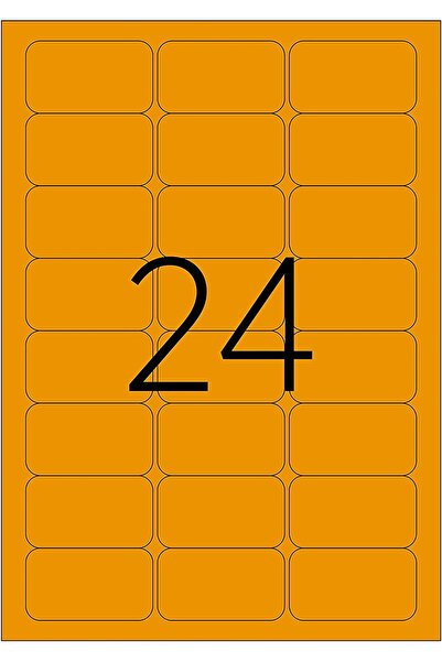 Tanex Self-adhesive Color Labels, 24/A4, 70 X 37Mm, 25 Sheets/Top, Tanex, Flu...