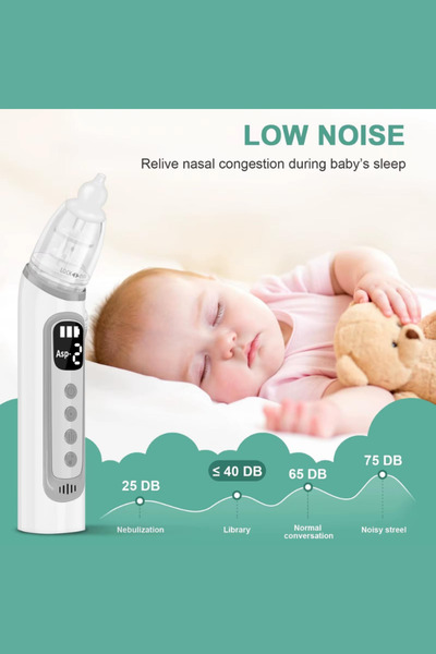 CROW'S TECH Elektrikli Bebek Burun Aspiratörü 3 Kademeli 3 Başlıklı Müzik Özellikli Güçlü Emiş Bebek Burun Temizleme Cihazı