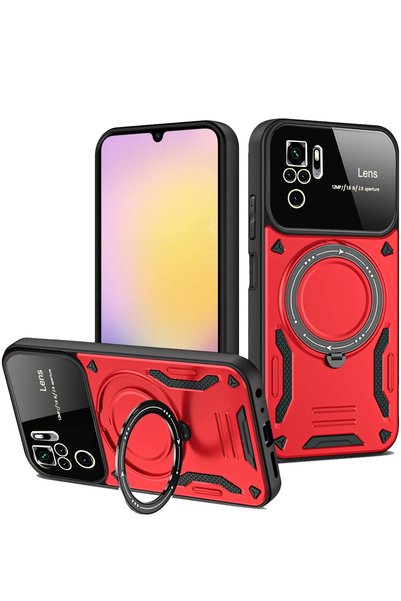 New Face Aconcept Redmi Note 10S Case with Joy Lens Stand Cover (214722) - Red
