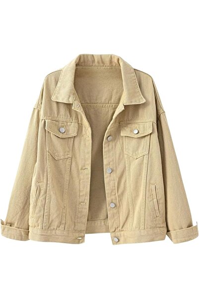 Generic Women's Denim Jacket Button Up Long Sleeve Jean Trucker Coat | Candy ...