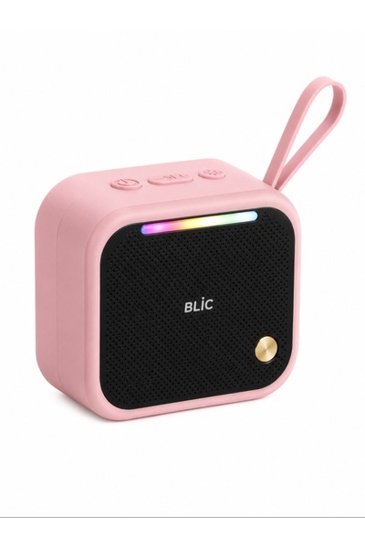 Blic BLS-87 Taşınabilir Mini Kablosuz Hoparlör (6W Güçlü Ses / LED Işıklı / B...