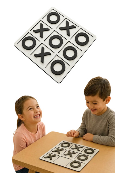 KAŞIKBEY Wooden Xox Game Children's Educational Board Game Interactive Strate...