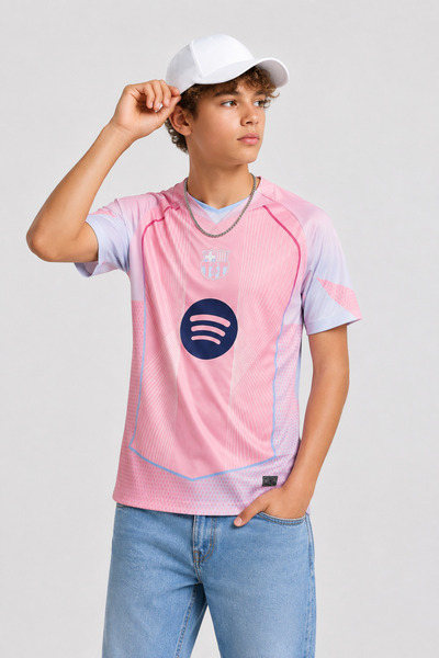 Generic Brand OEM Tricou de fotbal copii Barcelona editie speciala roz 2025/2...