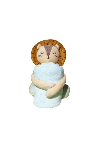 Luna Toys Λούτρινο λιοντάρι με κουβέρτα 100x70 εκ.