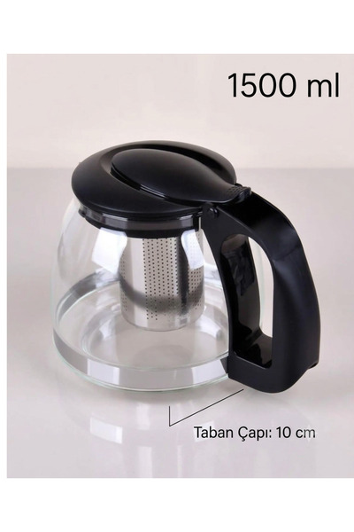 sfs elektrik demlik 1500 ML süzgeçli cam demlik ÇAYCI DEMLİĞİ 1500 ML