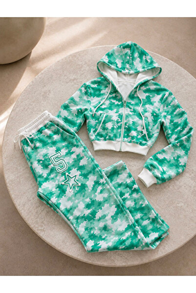 Violon Culture 3 Yarn Track Suit Water Green