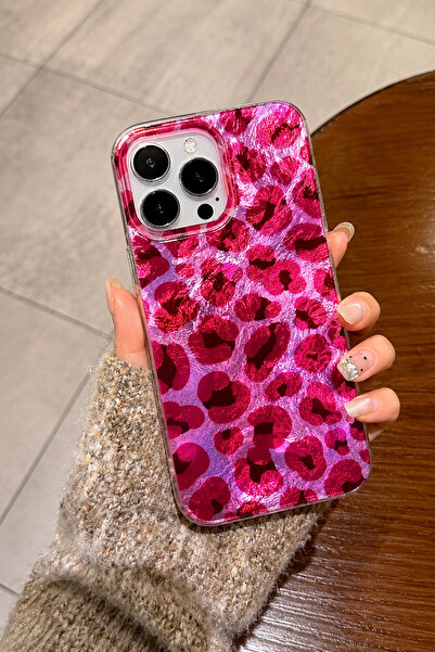 EDELFU iPhone 15 PRO MAX uyumlu - Aura RedLeopar (Kırmızı), (içten Baskılı), ...