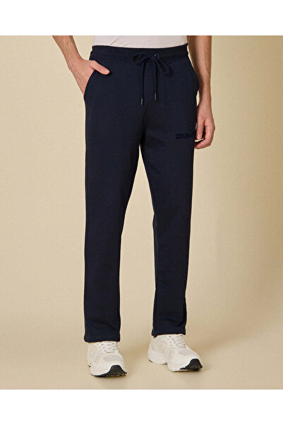 REDTAG Men Navy Peached Terry Relaxed Fit Lounge Bottom