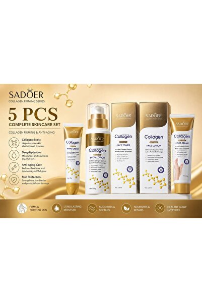 SADOER Collagen Firming Series 5-Piece Complete Skincare Set – Anti-Aging & D...