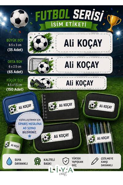 LiyaCraft Futbol Serisi 250 adet Her Boy Okul Sticker Seti Okul Etiketi