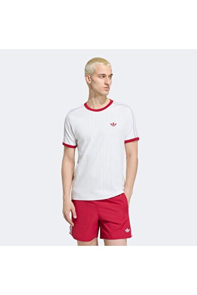 adidas Ks7449 3S Tee Str White Crew Neck Slim Fit Men's T-Shirt