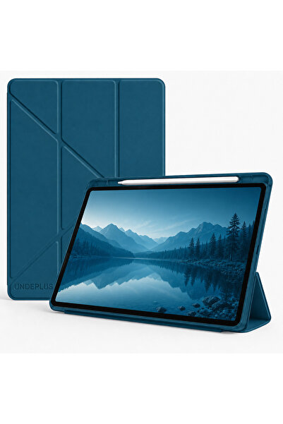 UnDePlus Apple iPad Air 11inç M4/M3/M2 2026-2024 Kılıf Kalem Bölmeli Trifoldi...