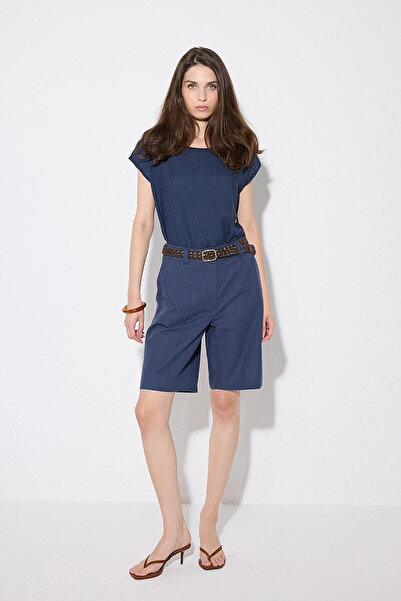 Gusto Linen Bermuda - Navy Blue