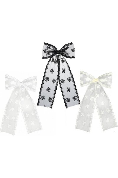 STARSTAR Lace tulle hair clips 3pc elegant ladies/girls party.