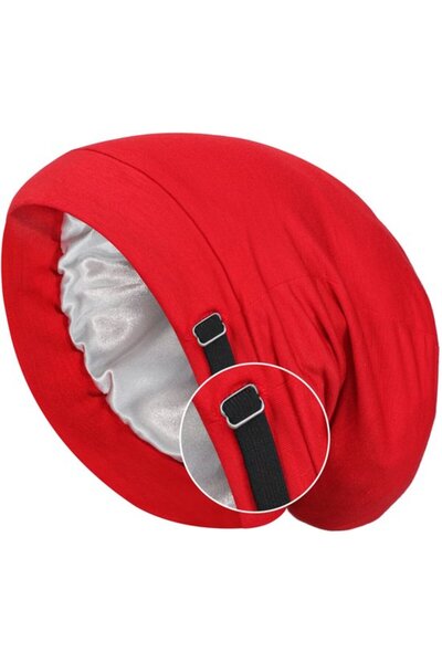 STARSTAR Silk sleep cap snow white satin cotton unisex breathable.