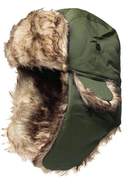 STARSTAR Outdoor winter hat faux fur warm black hunting earflap.