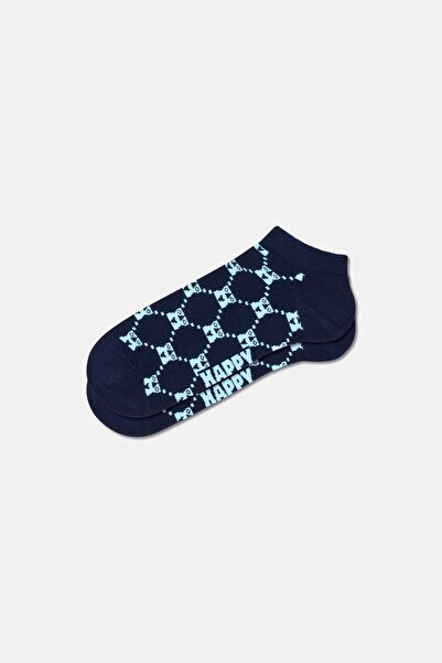 Happy Socks - Navy Blue Logo Patterned Socks