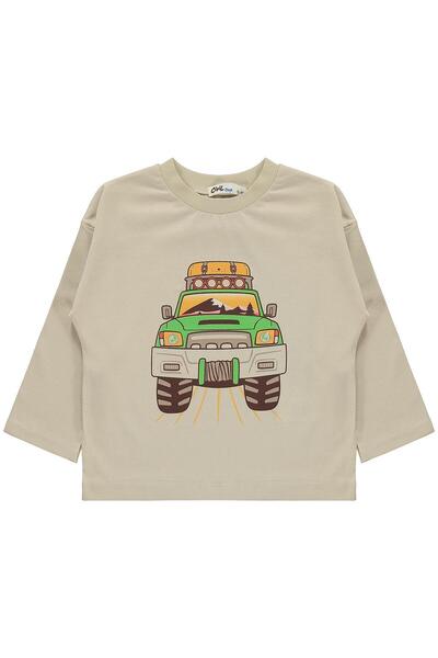 Civil Boys Road Trip Printed Sweatshirt for Ages 2-5 Km - Beige