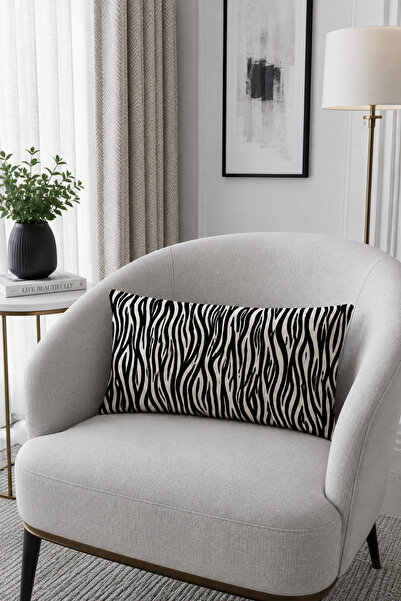 HOMESSA Modern Zebra Patterned 2-Piece Throw Pillow Cover 35X55 cm