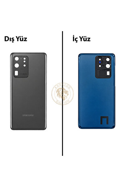 ARSKİNG Samsung Galaxy S20 Ultra Gri Renk Uyumlu Lensli Arka Kapak Arka Cam B...