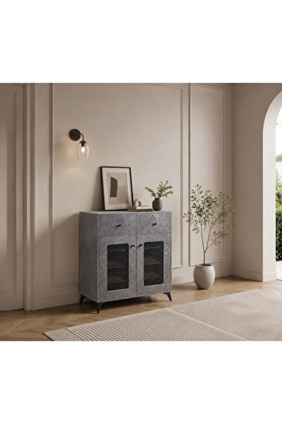 Palma homez 95X80X35 cm Gray Wood Wardrobe