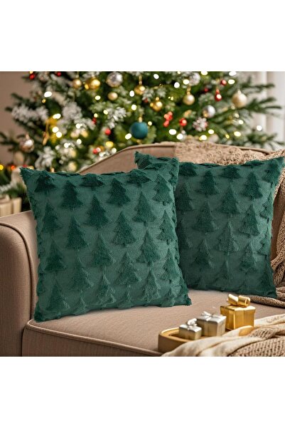 OtherMax Set de 2 fețe de pernă decorative catifelate pentru sărbători în bra...