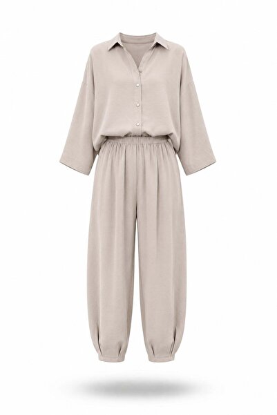 5in1Canpolat Mink Tencel Shirt Pants Set 50957