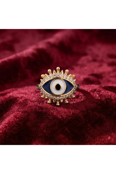 MAYSAM HAC UMRE HEDİYELİK Maysam Gold-Plated Bohemian Evil Eye Zircon Stone A...