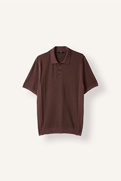 DeFacto Standard Fit Short Sleeve Textured Knit Basic Polo T-Shirt H9770Ax26Hs
