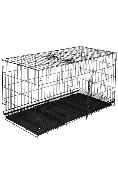 Brius Cușcă pliabilă XXL pentru animale, 2 uși metalice, tavă detașabilă, înc...