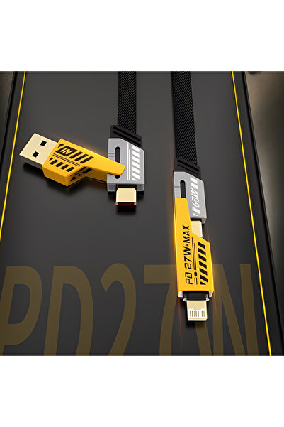 Choice Black 4 in 1 USB Fast Charging Data Cable Cord PD27W For iPhone Phone ...