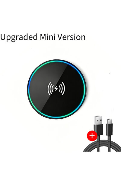 Choice1 Black with cable Fast Wireless Charging Pad with Mirror Finish, Unive...