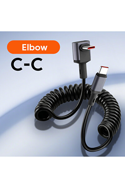 Choice3 100W elbow C-C 100W Type C TO Type C Cable Car Spring Cable 6A Short ...