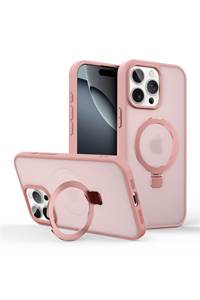 Choice iPhone17 Pink Matte Metal Ring Magnetic Phone Case for Magsafe IPhone ...