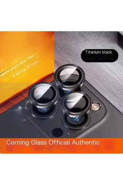 Choice33 Tempered glass 13pro 13proMax black Metal Camera Lens Protector for ...