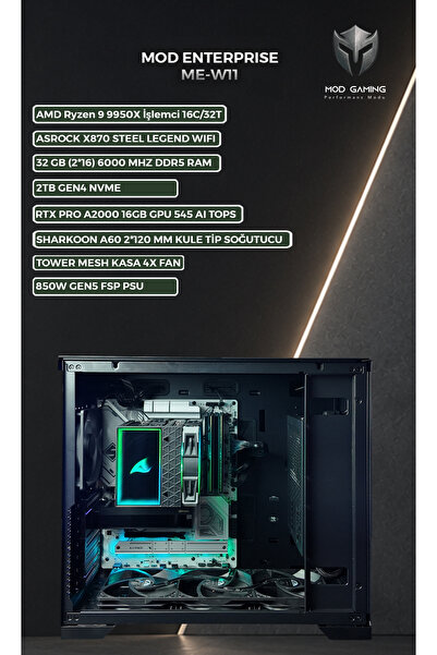 MOD GAMING Enterprise ME-W11 AMD Ryzen 9950X | 32 GB RAM | X870 | 2 TB SSD | ...