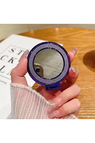 choice2 Purple Glitter Mobile Phone Holder Ring Grip Round Mirror Cellphone M...