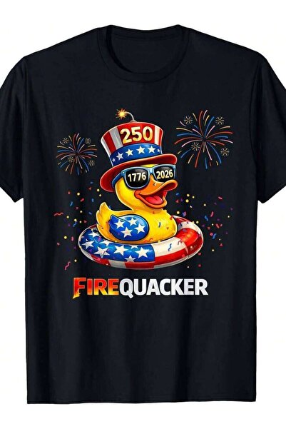 kai22 250th Anniversary USA Patriotic Duck Flame Firecracker T-Shirt, Classic...