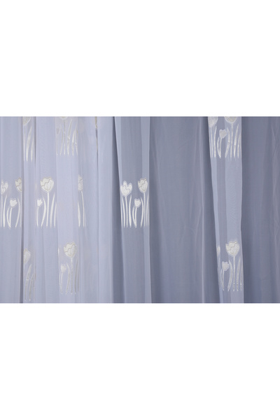 AKÇA TEKSTİL Organze 3150 White Color 5_3 Ready-Made Pleated Background Curtain 300*260 cm