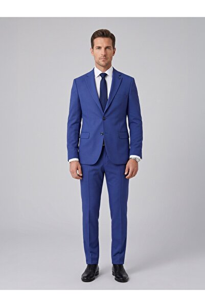 Plus Scorpion Men's Classic 2-Piece Suit 2 Buttons Slim Fit Stretch Fabric Do...