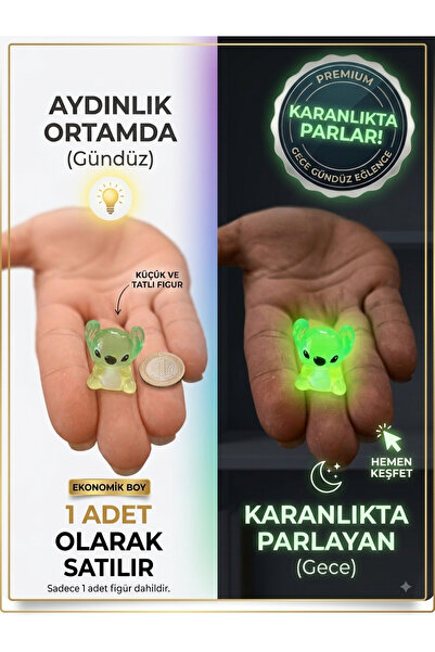 TrendTopic Karanlıkta Parlayan Figür Stitch Tekli (Karışık renk gönderilecektir)