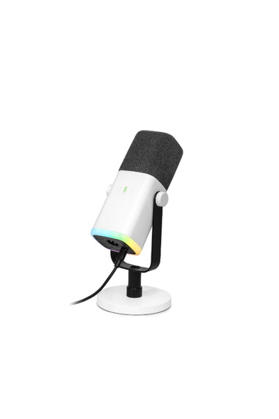 Fifine AM8W AMPLIGAME Dynamic Studio Microphone, USB/XLR, RGB, White