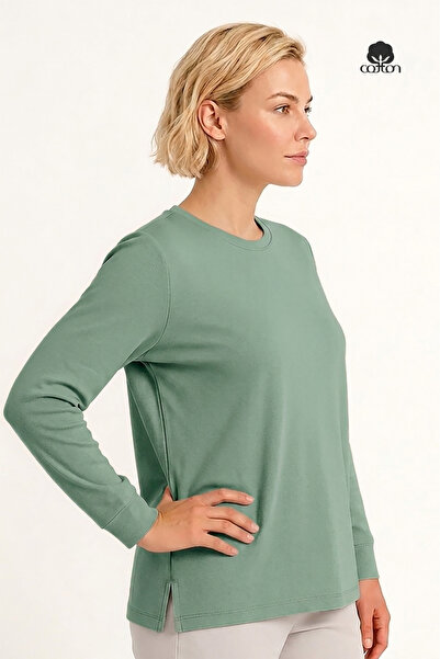 Cottonland Γυναικείο BELINDA Basic, μακρυμάνικο, κανονική εφαρμογή, με σχίσιμ...