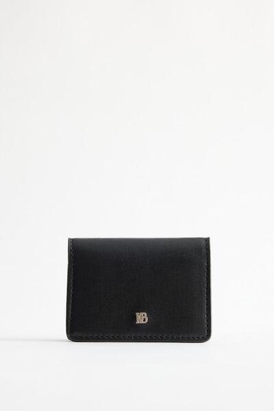 KADRİYE BAŞTÜRK Leather Wallet Black