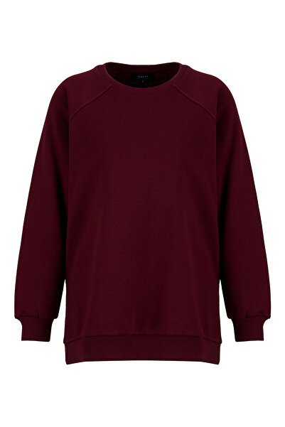 Fabrika Bordo Kadın Bisiklet Yaka Sweatshirt FALU-Y