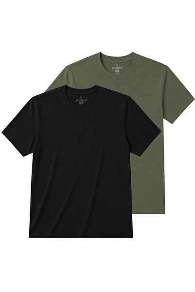 Erkek 2’li Basic T-Shirt,%100 Pamuk Regular Fit Tişört | %100 pamuk kumaş OEKO-TEX sertifikalı