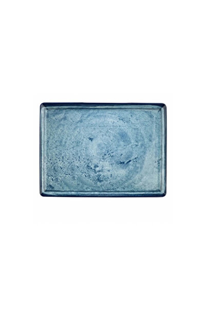 MuratogluHome BONE TAN 23X17CM DÜZ TABAK BLUE kütahya