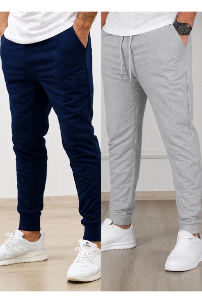TORUK MAKTO Set de 2 pantaloni de trening unisex cu tiv cu nervuri Jogger, cu...